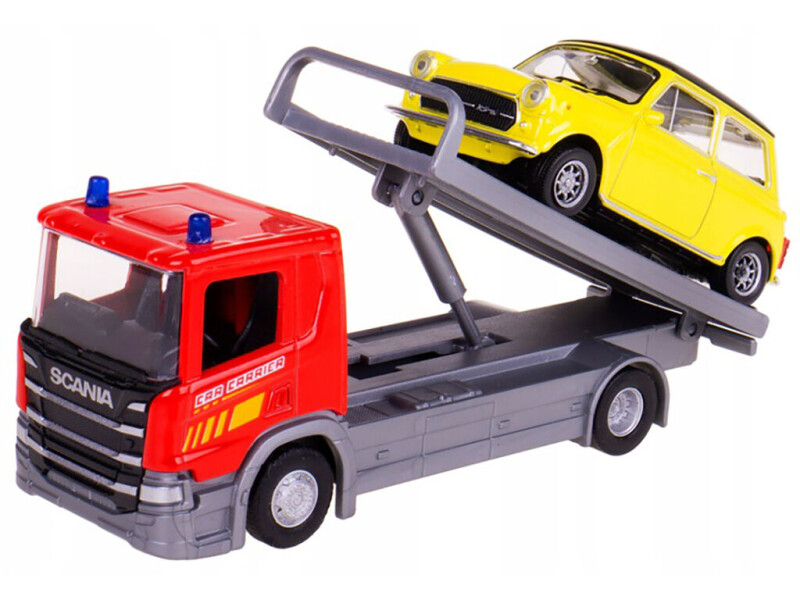 Welly odtahovka Scania P320 + Mini Cooper 1:43 